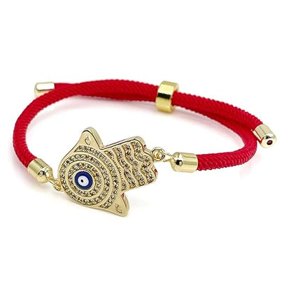 Hamsa Hand Evil Eye Kabalah Good Luck Red Cord Adjustable Protection Bracelet for Women Bat Mitzvah Jewish Israeli Best Gift for Her