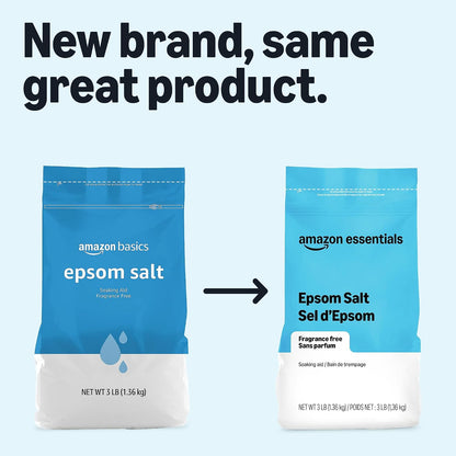 Basics Epsom Salt Soak, Magnesium Sulfate USP, 3 Pound, 1-Pack (Packaging is different from picture)