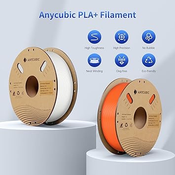 ANYCUBIC PLA Plus (PLA+) 3D Printer Filament 1.75mm, High Toughness 3D Printing Filament, Dimensional Accuracy +/- 0.02mm, Print with Most FDM 3D Printers, 1KG Spool, Black