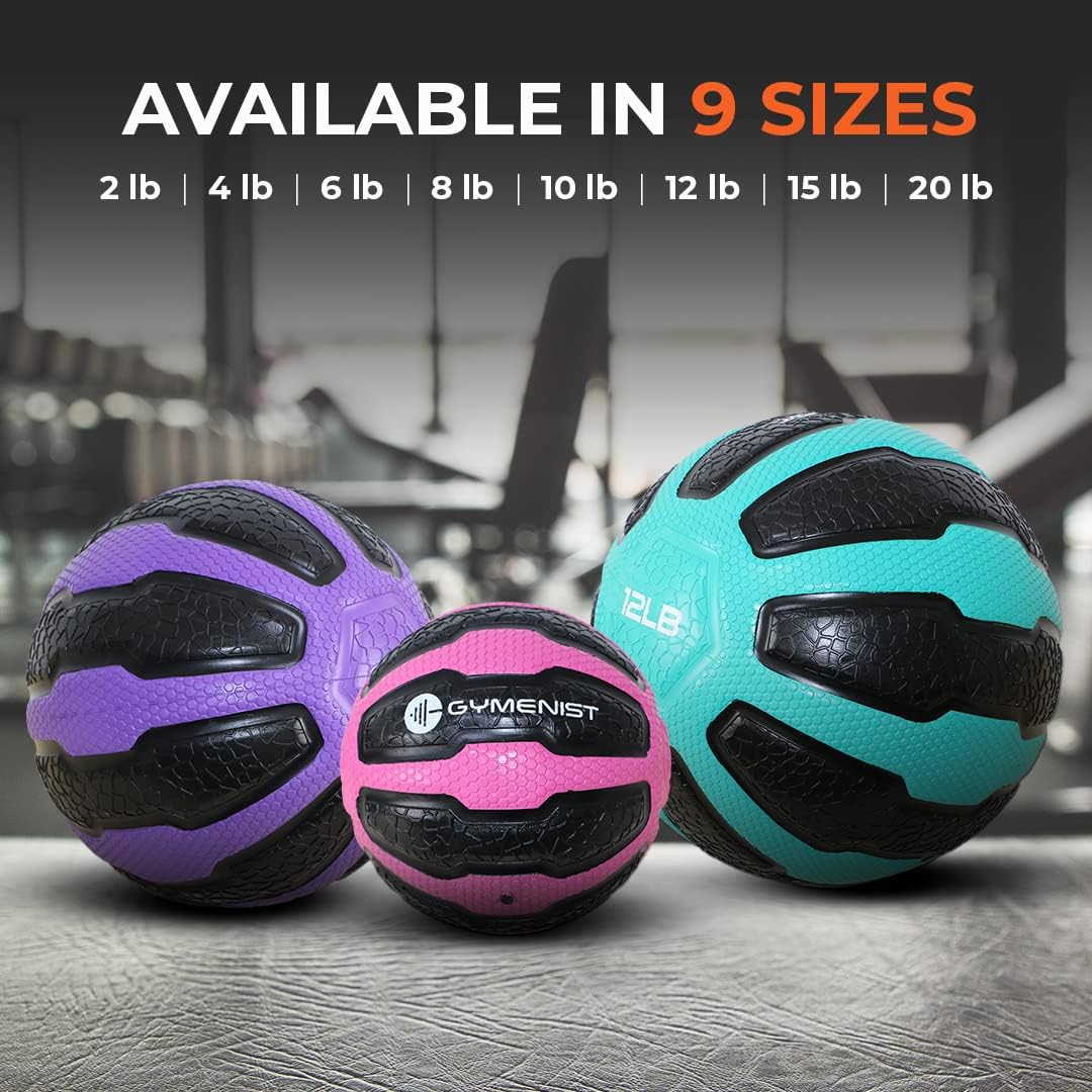 GYMENIST Textured Grip Rubber Medicine Ball