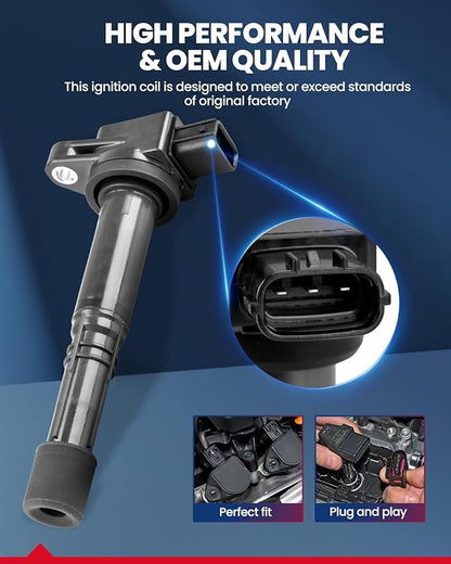 KAX UF311 Ignition Coil,Fit for 2.0L 2.4L - 2003-2007 Honda Accord, 2002-2011 Civic, 2002-2009 CRV, 2003-2011 Element, 2002-2006 Acura RSX, 2004-2005 S2000, UF311 C1382