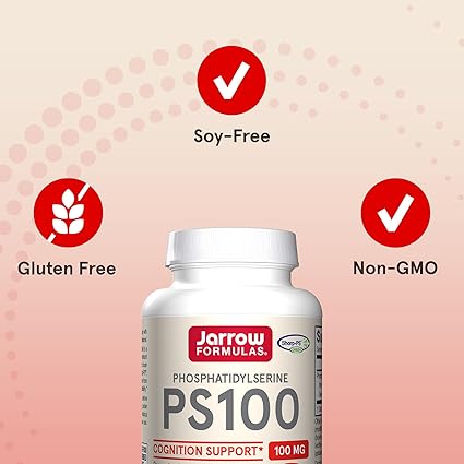 Jarrow Formulas PS100 Phosphatidylserine 100 mg, Dietary Supplement for Brain Health and Cognition Support, 60 Softgels, 20-60 Day Supply