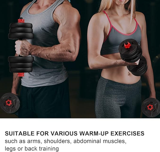 Barbell Bars, Rubber Dumbbell Bars Weight Lifitng 2Pcs 40CM with 4Pcs Nuts for Exercises for Training
