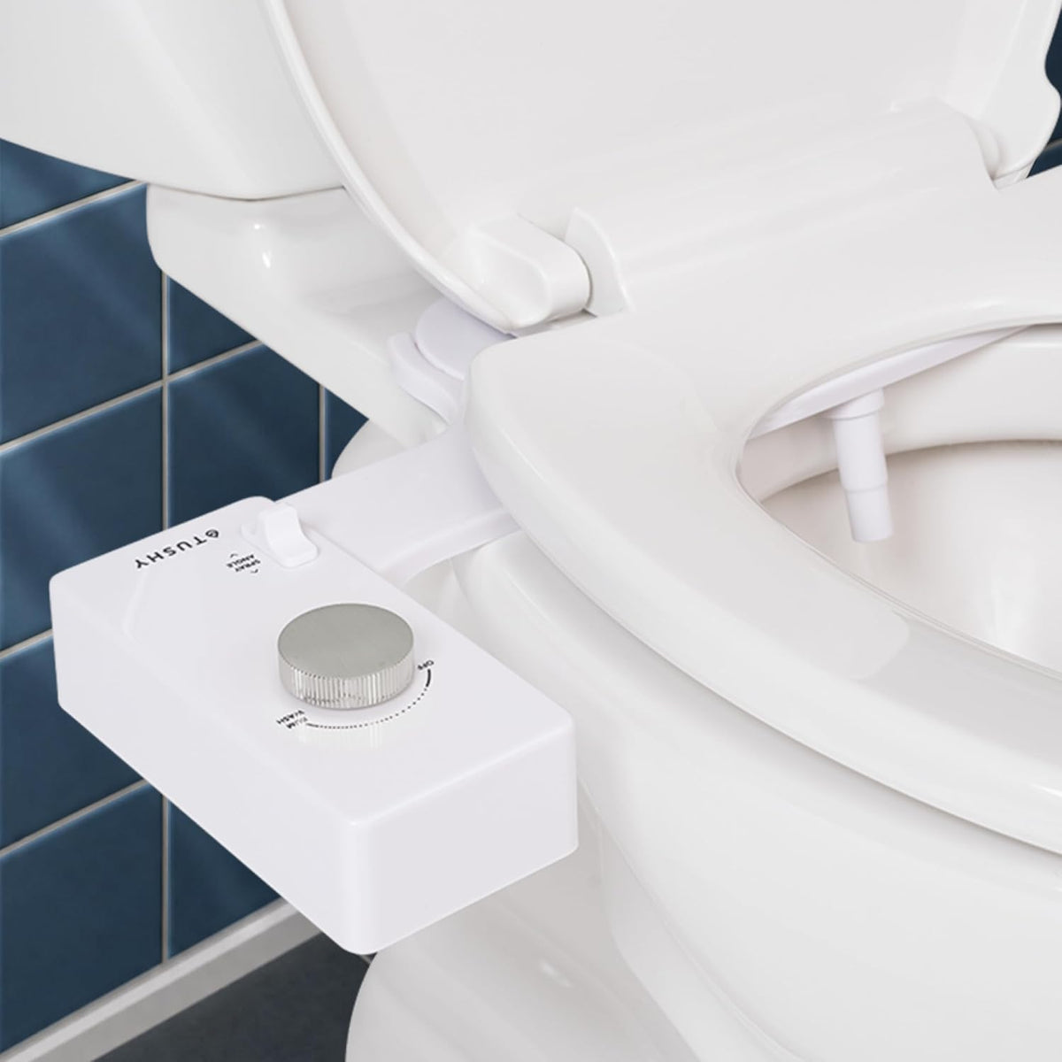 TUSHY Classic 3.0 Bidet Toilet Seat Attachment, Brushed Nickel Non-Electric, Self Cleaning Water Sprayer, Adjustable Pressure Nozzle, Angle Control, Easy Home Installation