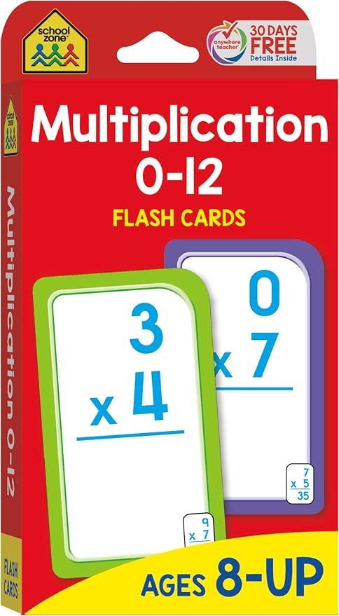 School Zone Multiplication 0-12 Flash Cards