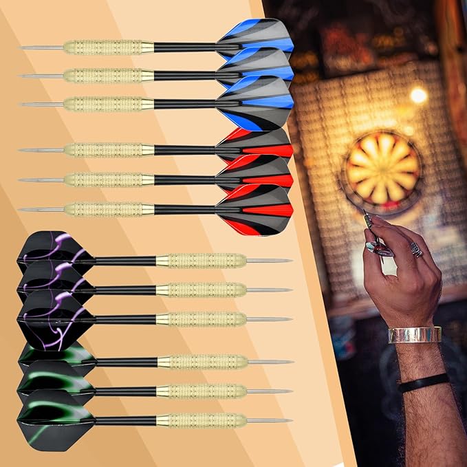 Steel Tip Darts Set 18 Grams15 Pack Steel Barrels