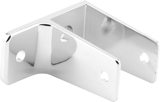 Prime-Line 656-2893 One Ear Wall Bracket, For 3/4 In. Panels, Zinc Alloy, Chrome Plated (Single Pack)