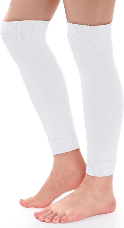 phnydreg 3 Pairs Leg Sleeve Shin Pre Cut Socks for Kids Youth Men Women Soccer Running Cycling