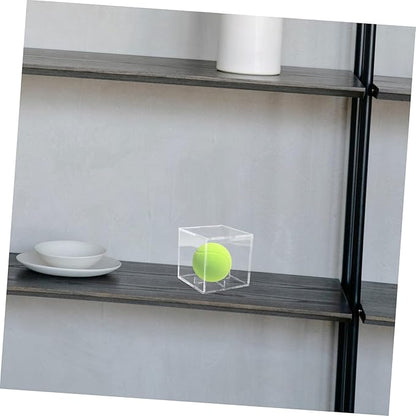 Toyvian Baseball Display Box Transparent Acrylic Baseball Holder for Memorabilia Elegant Cube Design for Home and Office Decoration Durable Protection and Clear Visibility