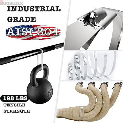 Metal Zip Ties (100PCS 11.8 Inch), 304 Stainless Steel, Heavy Duty Self-locking Cable Ties, for Exhaust Wrap, Chain Link Fence Parts, Heat Resistant Fencing Tie. for Pipe, Auto repair.