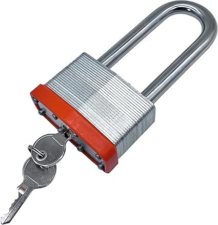 HERO 2.5" 65mm Heavy Duty Laminated Padlock Reinforced Hardened Steel Shackle for Trailers Machinery Lockers Garages Doors Gates Includes 2 Keys Unique Pattern for Every Lock Pack of 1