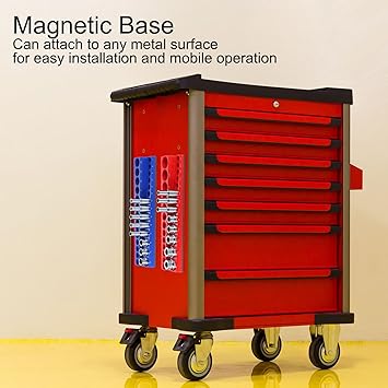 HARFINGTON Magnetic Socket Organizer 12" Drive Metric Socket Holder Tray Socket Storage Rack Holds 19 Standard and Deep Size Sockets, Blue