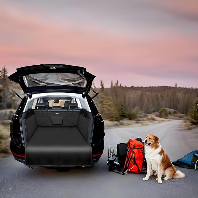 Alfheim Cargo Liner for Dog, Nonslip Waterproof Anti-Wrinkle Pet Boot Liner, Anti-Scratch Tear-Resistant Washable Trunk Cover Mat Travel, Fits for Medium Small Car Truck SUV, Black