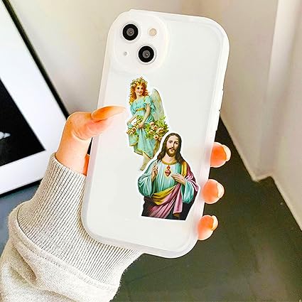 Catholic Stickers Religious Bible Faith Cross Sticker Pack Gifts for Adults Teens and Kids, 60PCS Aesthetic Catholic Jesus Stickers for Water Bottles Laptops Suitcases Skateboards Guitar