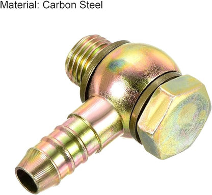 2Pcs 11mm Barbed M14x1.5 Male Thread Hose Fittings Elbow Connectors Carbon Steel HIEUBE141