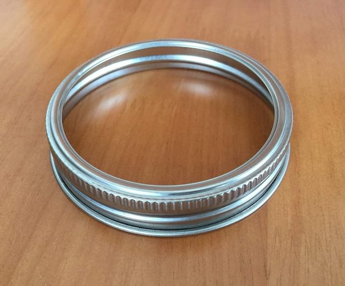 Food Safe and BPA Free Silver Stainless Steel Rust Resistant Screw BandsRings for Mason, Ball, Canning Jars (12 Pack, Regular Mouth)