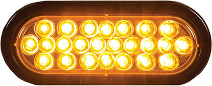 Buyers Products SL65AO 6 Inch Amber Oval Recessed Strobe Light, 24 LEDs, 12-24V - IP67 & SAE J595 Class 2 Rated, Water and Debris Resistance, 6 Flashes/Second, PL-3 Plug, Truck & Trailer Warning Light