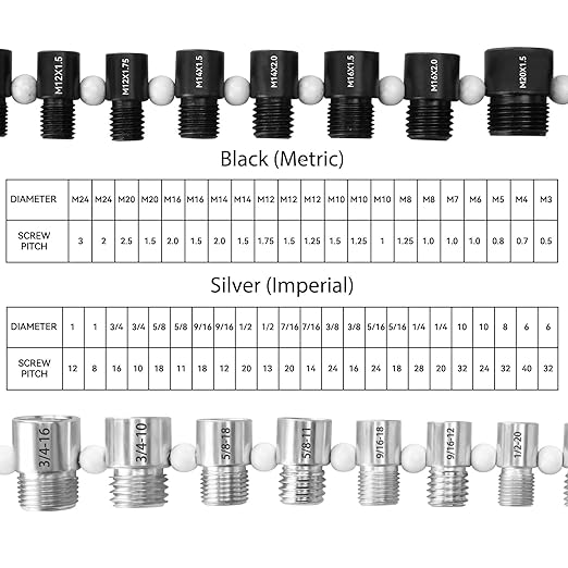 Nut and Bolt Thread Checker, Bolt Size Finder, 45 MaleFemale Thread Gauges (24 Inch  21 Metric) Thread Checker Standard and Metric, Bolt and Nut Identifier Gauge