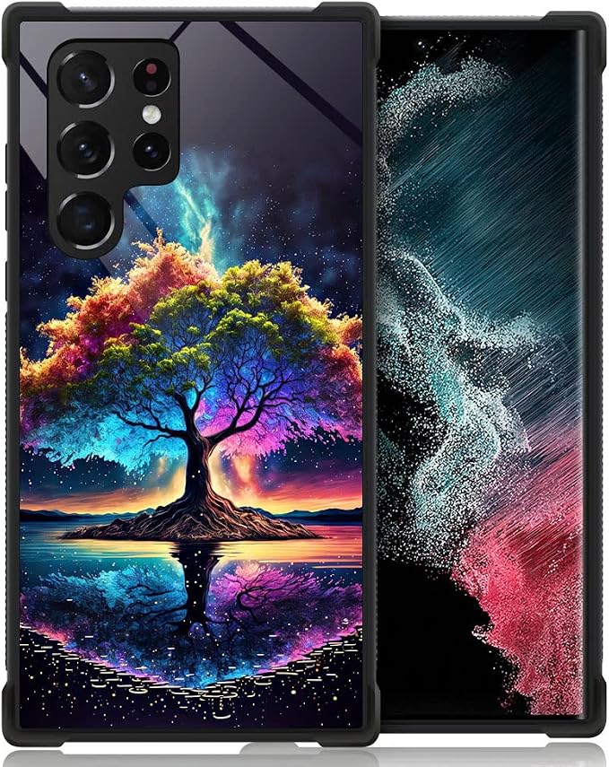 ZHEGAILIAN Compatible with Samsung Galaxy S24 Ultra Case,Beautiful Life Tree S24 Ultra Women Girls,Shockproof Anti-Slip Drop Protection with Soft TPU Bumper Pattern Design