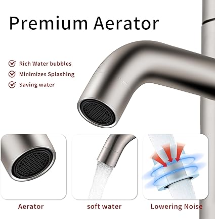 Bathroom Sink Faucet, Single Handle Bathroom Faucets for Sink 1 Hole, Stainless Steel Bath Faucet, Modern Vanity Laundry Utility Faucet, Brushed Nickel Bathroom Faucets llaves para lavamanos de bano