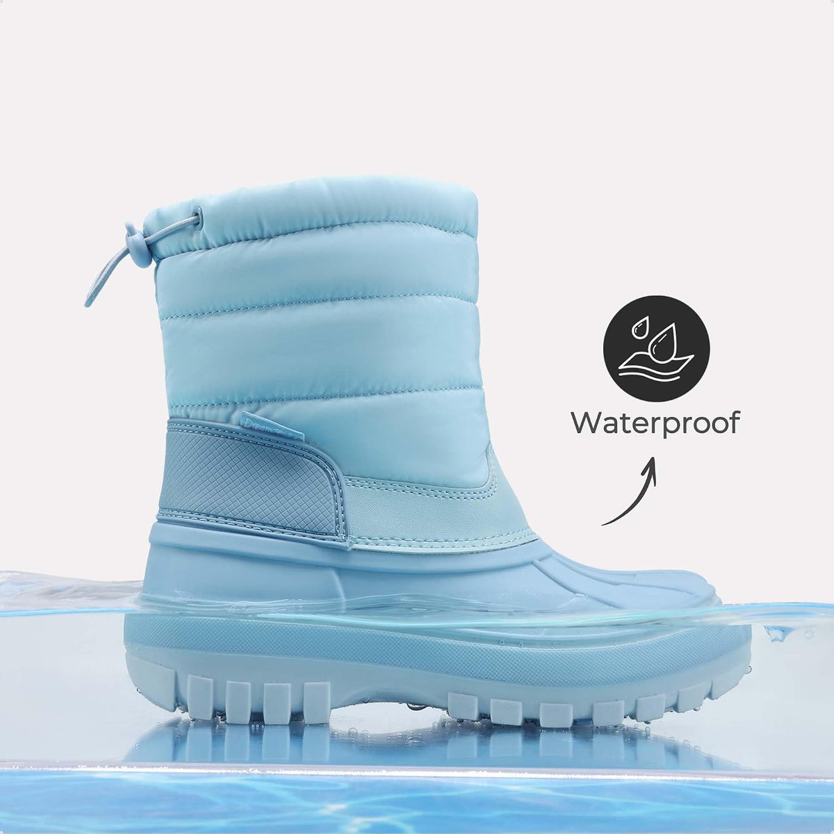 DREAM PAIRS Boys Girls Snow Boots Water-Resistant Outdoor Warm Cozy Anti-Slip Mid Calf Faux Fur Lining Winter Shoes for Toddler/Little/Big Kids