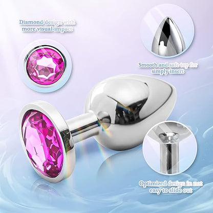 Anal Training kit Jeweled Anal Trainer Butt Plug, 3Pcs Set Sex Toys for Beginner, Butt Plug Anal Trainer Sex Toy for Woman Men Couples Large/Medium/Small, Anal Training Adult Sex Toys & Games