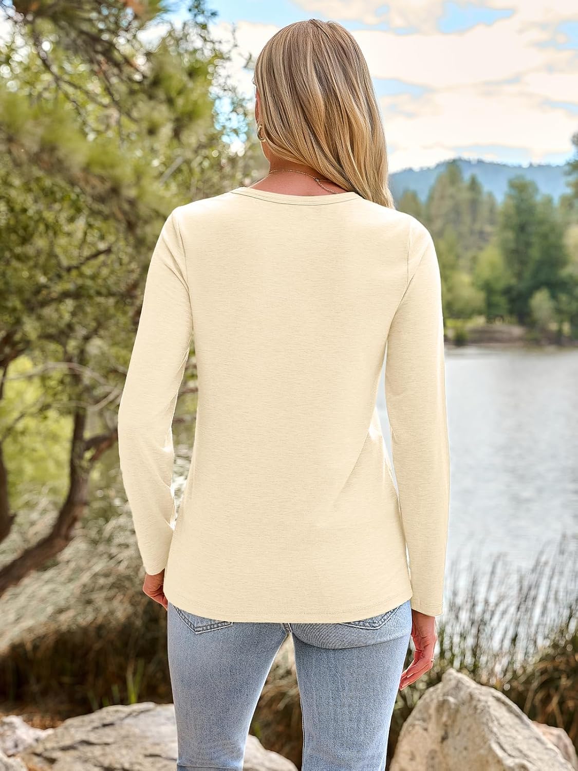 AUTOMET Long Sleeve Shirts for Women Casual Crewneck Tops Basic Tees | Fall Travel Airport Outfits,Winter Clothes,Teacher Shirts,Versatile Basic Tees,Soft & Breathable,Work Tops,Solo or Layered