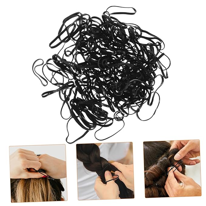 Durable Black Hair Ties for Women Secure Elastic Hair Bands for Salon Updos Perms and Everyday Styling Effortless Grip Ponytail Holders