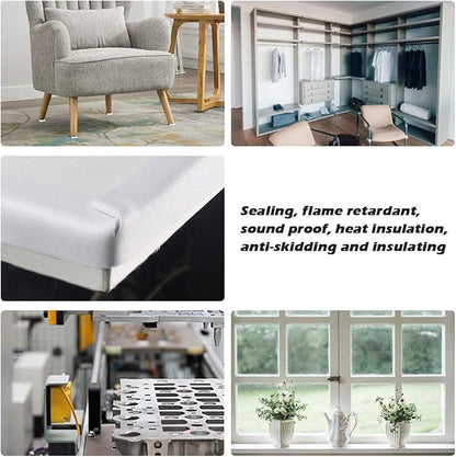 White Door Window Weather Stripping Self Adhesive Foam Tape 1 in  34 in  13 Ft, High Density Foam Sealing Strip Window Insulation Weatherproof Gasket Tape for Doors and Windows