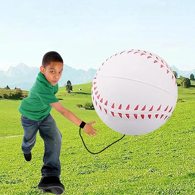Wrist Return Ball, Sports Wrist Ball, Baseball On A String Rubber Rebound Ball Wristband, Durable Elastic String Attached Rebound Balls