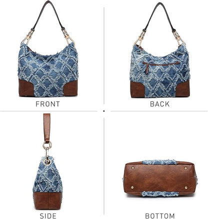 Hobo Purses for Women Soft PU Leather Handbags Slouchy Hobo Bags Shoulder Bag Top Handle Tote