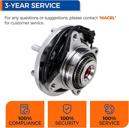 PAROD Front 515169 4WD Wheel Hub and Bearing Assembly Compatible with 2015 2016 2017 Ford F-150 6 Lugs wABS