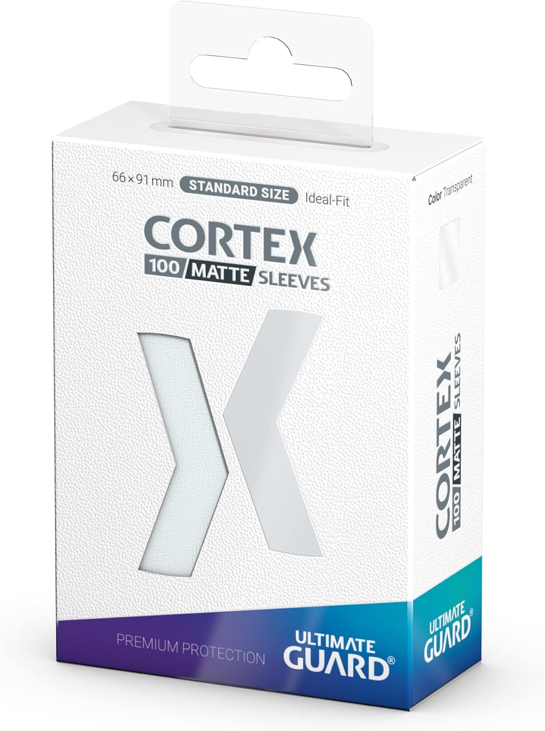 Ultimate Guard Cortex Outer Card Sleeves, 100 Standard Size TCG Sleeves, 66 x 91mm, Transparent Back, Matte Finish, No PVC & Acid-Free, High Clarity