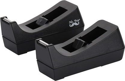 Mr. Pen- Tape Dispenser, Pack of 2, Tape Dispenser Desk, Office Supplies, Desk Supplies, Tape Holder, Tape Dispensers, Black Tape Dispenser, Desktop Tape Dispenser, Tape Desk Dispenser, Organier