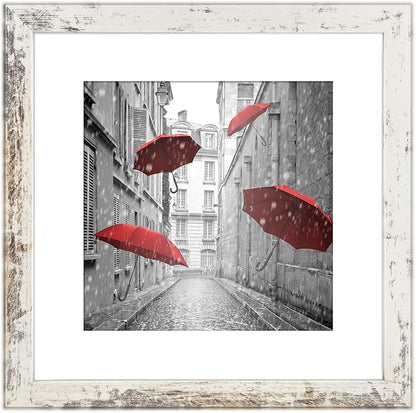 12x12 Frame Matted to Display 8x8 Photos with Mat or 12 x 12 Pictures Without Mat Rustic Photo Frames Wall Art for Living Room Wall Mounting