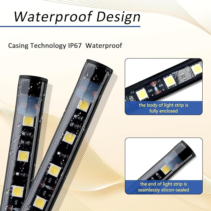 2Pcs 60 Inch Truck Bed Lights, Avenemark Waterproof 12V LED Light Strip with 180 White LEDs, Truck Accessories Strip Lights Kit with OnOff Switch Wiring Extension Cable for Pickup Cargo Boat