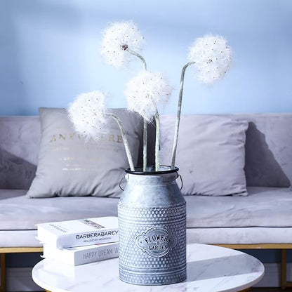 TOPIA Artificial Dandelion Flowers Lovely Faux Dandelion Flowers for Home Decoration (4 Pcs) (White) (22" long)