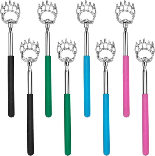 Awpeye Bear Claw Back Scratcher Extendable, Metal Portable Telescopic Backscratchers with Rubber Handled 8 Pack, Backscratcher for Men and Women