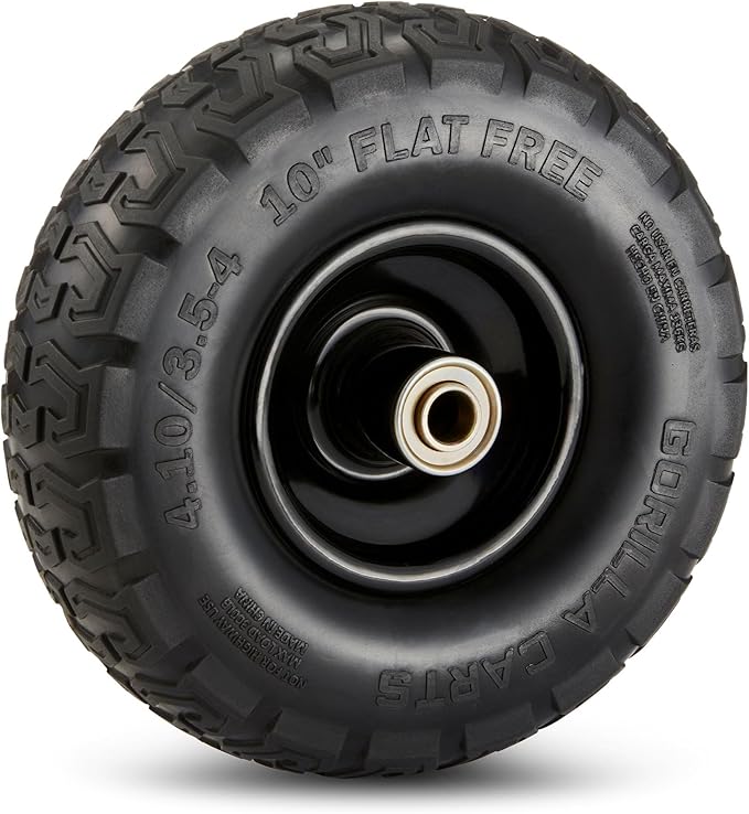 Gorilla Carts 10 Inch No Flat Replacement Tire for Utility Carts GCG-4, GCG-2140, GOR4PS, GOR400, GOR4G, GOR5, GOR800(B)-COM, GOR801, and GCG-900