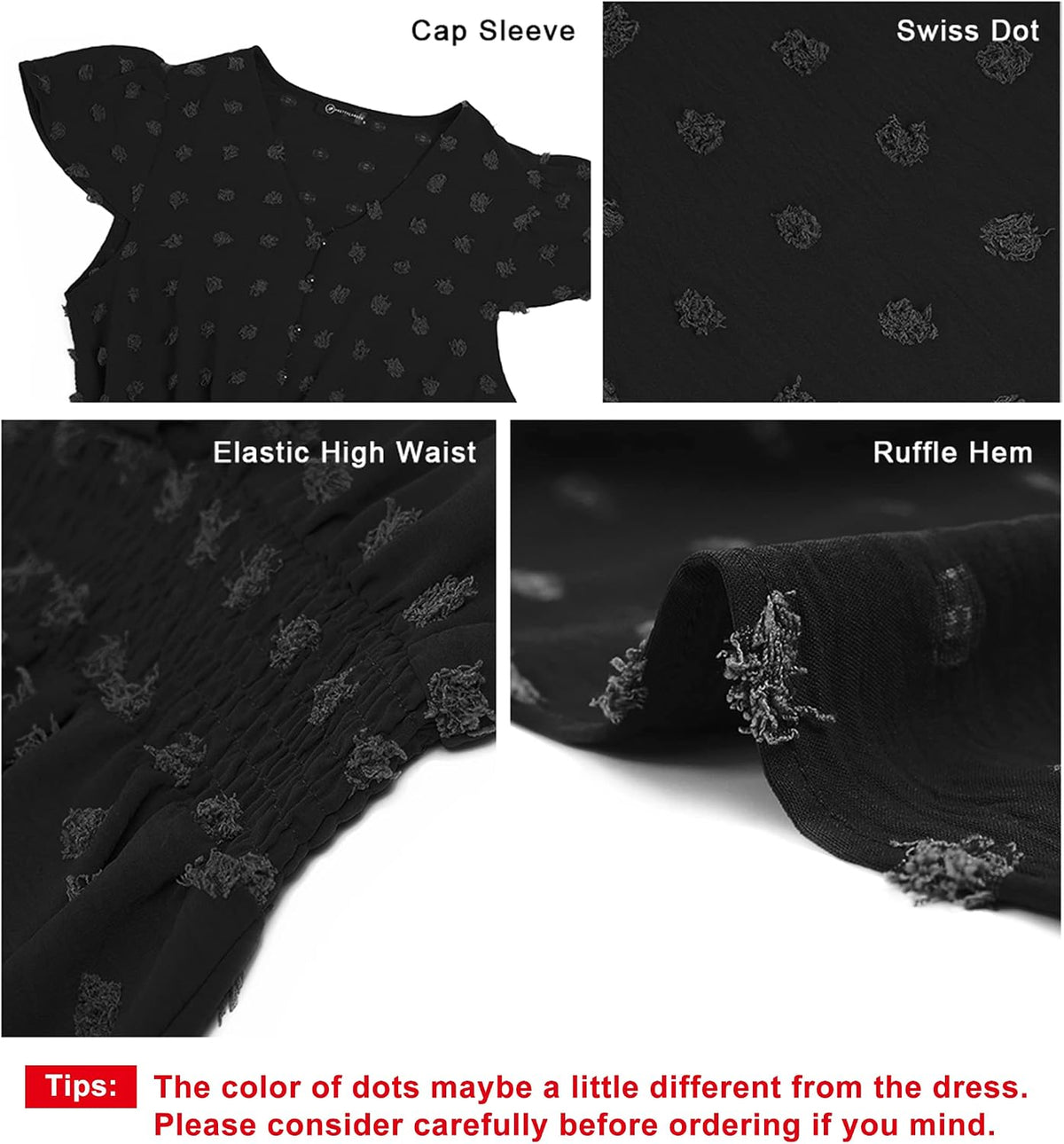 PRETTYGARDEN Womens Dresses 2026 Summer Maxi Dress Boho Short Sleeve V Neck Swiss Dot Ruffle Tiered Smocked Flowy Long Dress