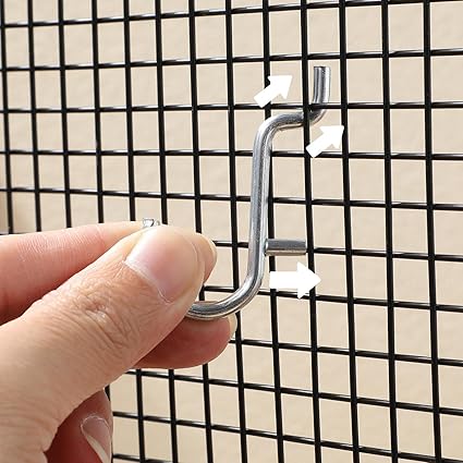 Baluue 20pcs Metal Pegboard J Hooks Stainless Steel Peg Hooks for Pegboard Assortment, Peg Hooks Accessories Pegboard Hooks for Hanging Storage Jewelry Key Display