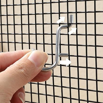 Baluue 20pcs Metal Pegboard J Hooks Stainless Steel Peg Hooks for Pegboard Assortment, Peg Hooks Accessories Pegboard Hooks for Hanging Storage Jewelry Key Display