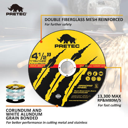 Cut Off Wheels 4-1/2", 20 Pack Metal Cutting Wheel,Thin 4.5” Metal & Stainless Steel Fast Cutting Discs for Angle Grinder - 7/8" Arbor Hole