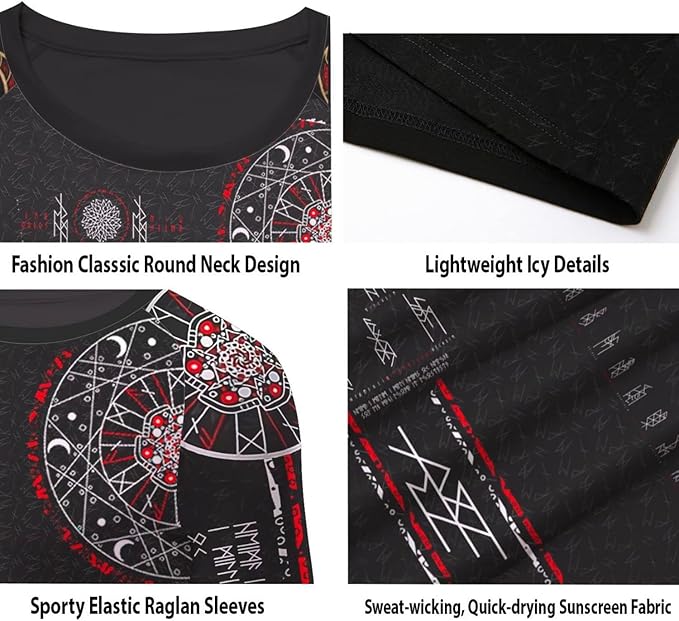 Ultra Soft Compression Shirt, Rash Guard Men Jiu Jitsu Short Sleeve Design 3D Viking MMA Compression Shirt