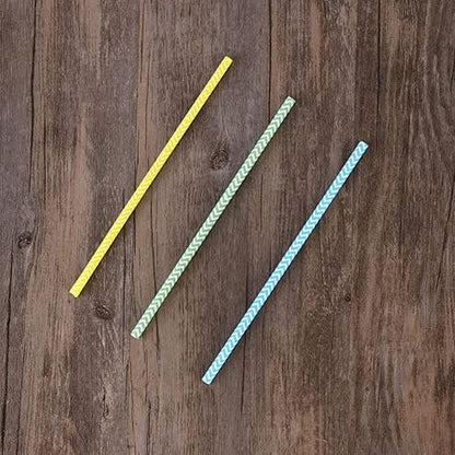 ABOOFAN Party Striped Decorative Straws 25 Pcs Light Green Paper Straws Safe for Cocktails Smoothies