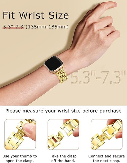Minyee Compatible with Apple Watch Band 4140384445464942mm Women, Dressy Stainless Steel Metal Chain Strap Mermaid Designer Link Bracelet Wristband for iWatch Series 10 9 8 7 6 5 4 3 Ultra SE