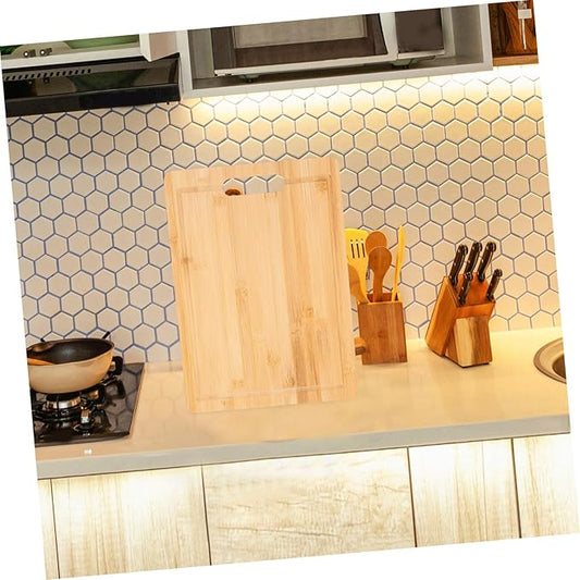 VOSAREA Bamboo Cutting Board Large Chopping Board Trays Japanese Style 36x26x1.4cm