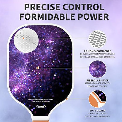 Pickleball Paddles Set of 2 Super Value Set with 2 Pickleball Fiberglass Rackets 4 Balls 2 Pickleball Grip Tapes 2 Sports Towels 1 Pickleball Bag Outdoor Gift for Beginners Family Friends