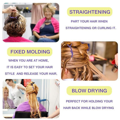 Detangling Brush set,Detangler Hair Brush with Teasing & Edge Brush for Curly Hiar, Rat Tail Comb Alligator Hair Clips for 3a to 4c Kinky Wavy/Curly/Coily/Wet/Dry/Oil/Thick/Long Hair(Purple)
