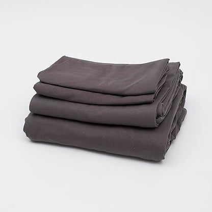 100 Cotton Bed Sheet Set with Deep Pocket - T-Shirt Fabric Jersey Knit - Extra Soft - Easy Fit - 4 Piece Set with Pillowcases - All Season - Comfy  4 pcs (Anthracite, Full)